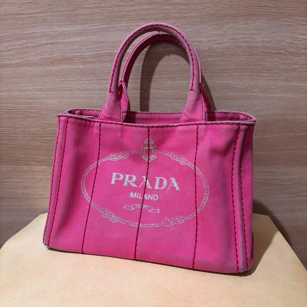 PRADA カナパトート S ピンク 使用感あり