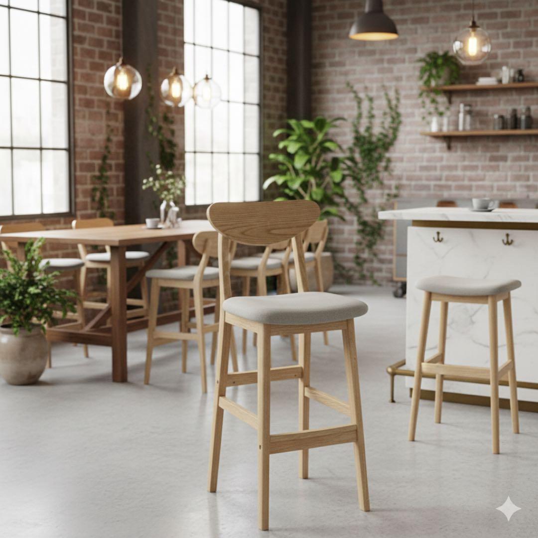 カウンターチェア バースツール ハイチェア 背もたれ付き 木製 おしゃれ #2