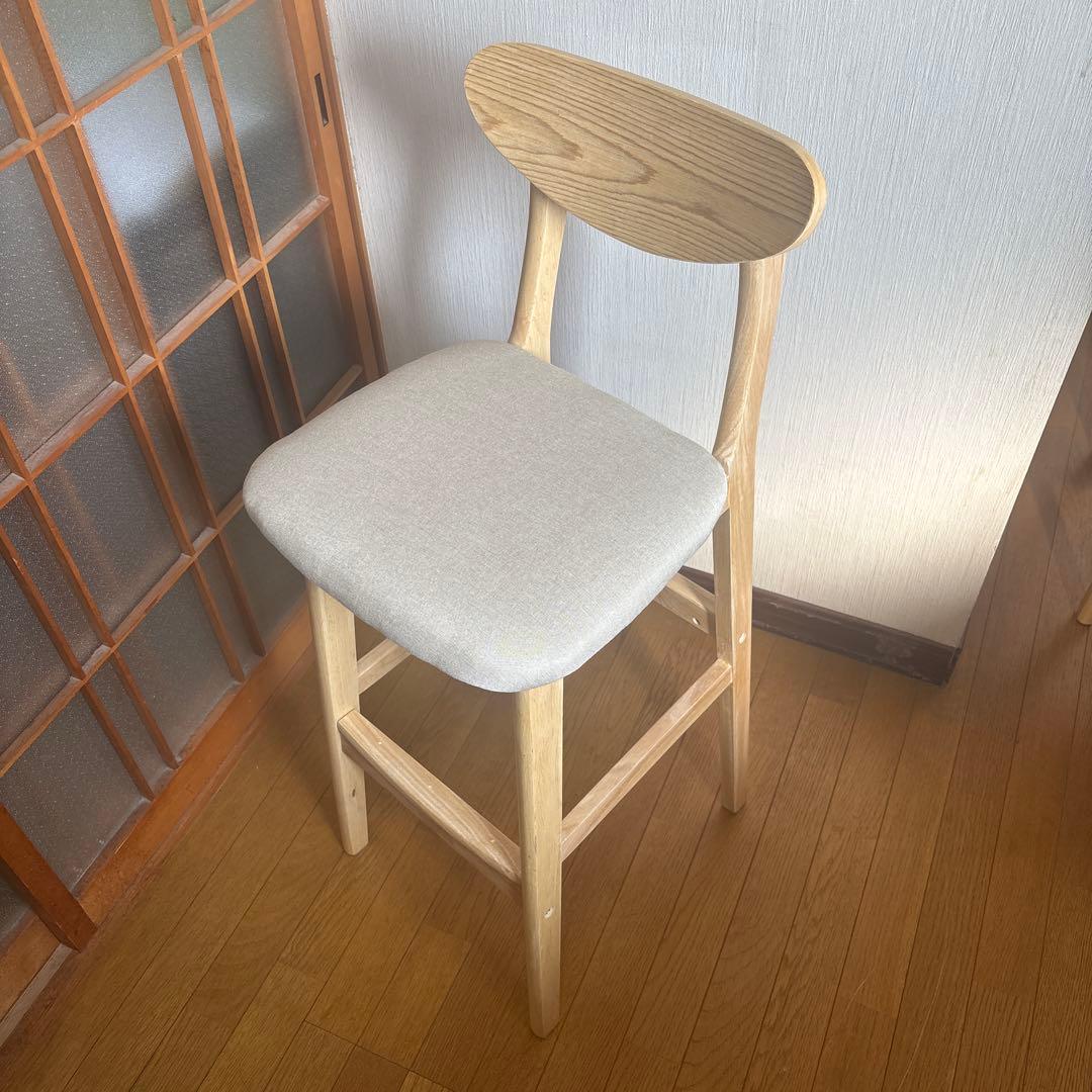 カウンターチェア バースツール ハイチェア 背もたれ付き 木製 おしゃれ #2