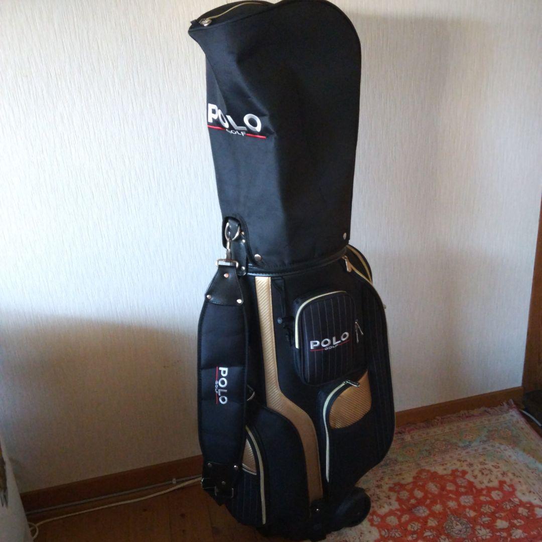 ひ*ん様 POLO ゴルフ キャディバッグ ネイビー・ゴールド キャスター付き