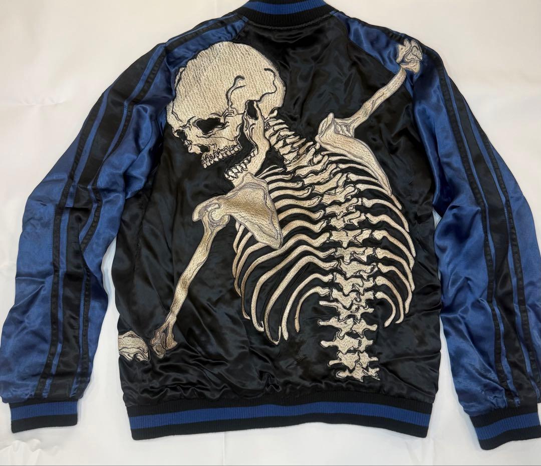 美品！花旅楽団 はなたびがくだん 抱きつきドクロ　スカジャン リバーシブル