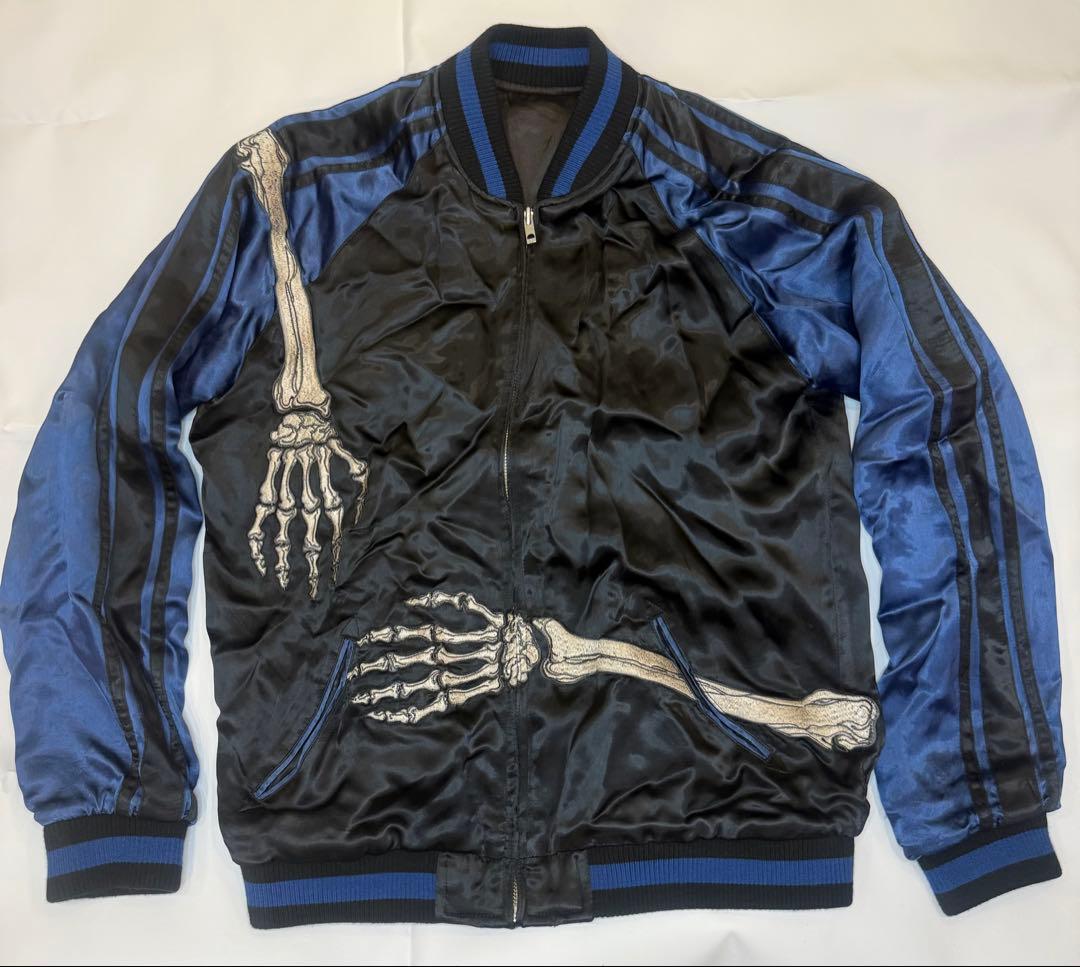 美品！花旅楽団 はなたびがくだん 抱きつきドクロ　スカジャン リバーシブル