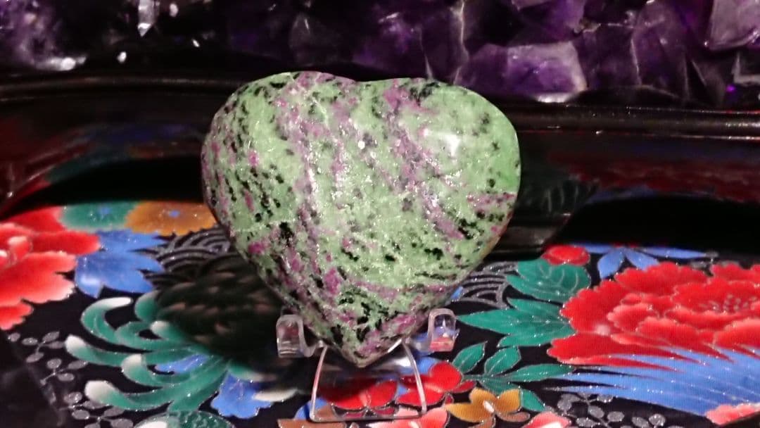 ルビートルマリンハート型 電磁波の吸収、エネルギーチャージ、心身のストレス軽減