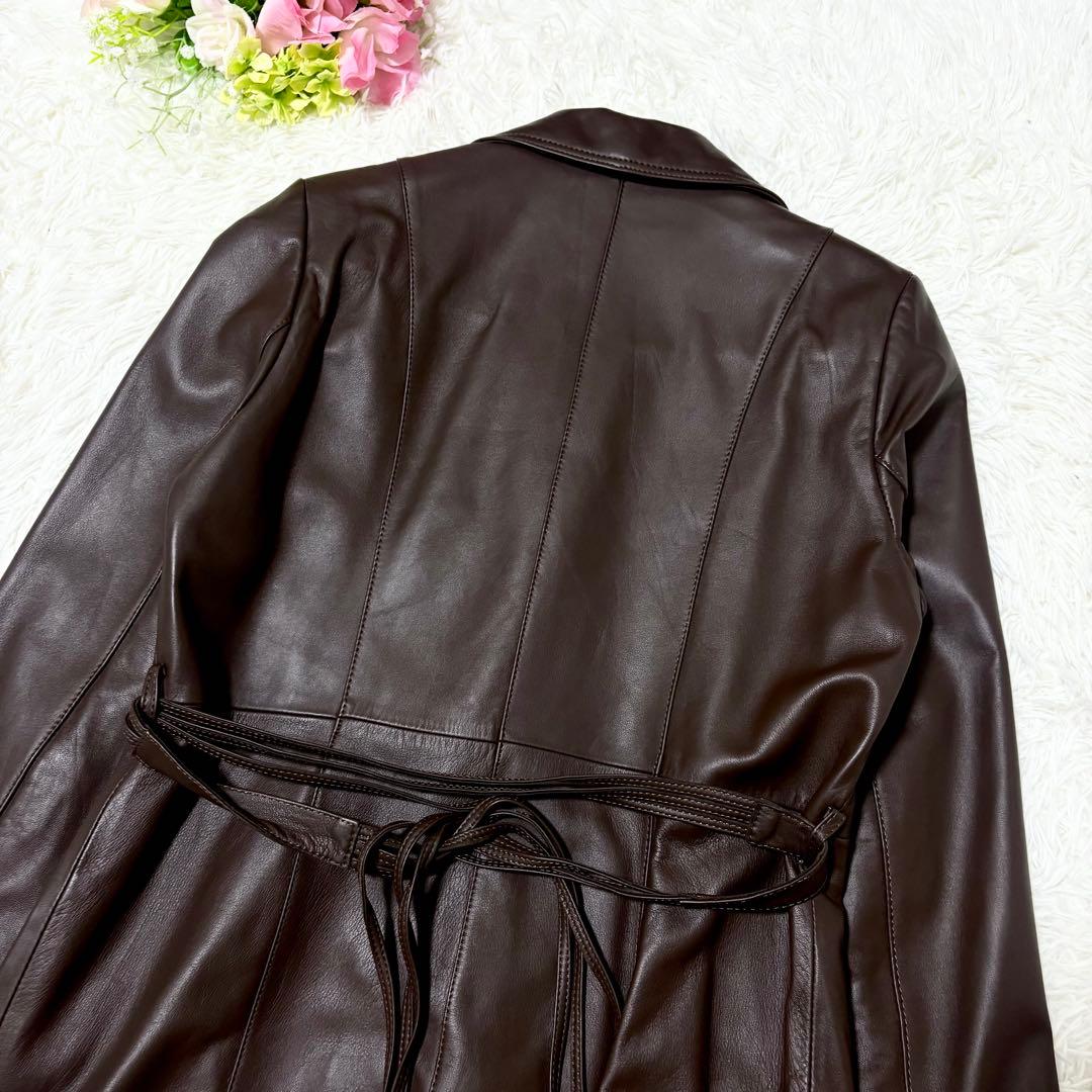 【美品】BALNAIN バルマン　ラムレザー　コート　テーラード　ベルト付　9号