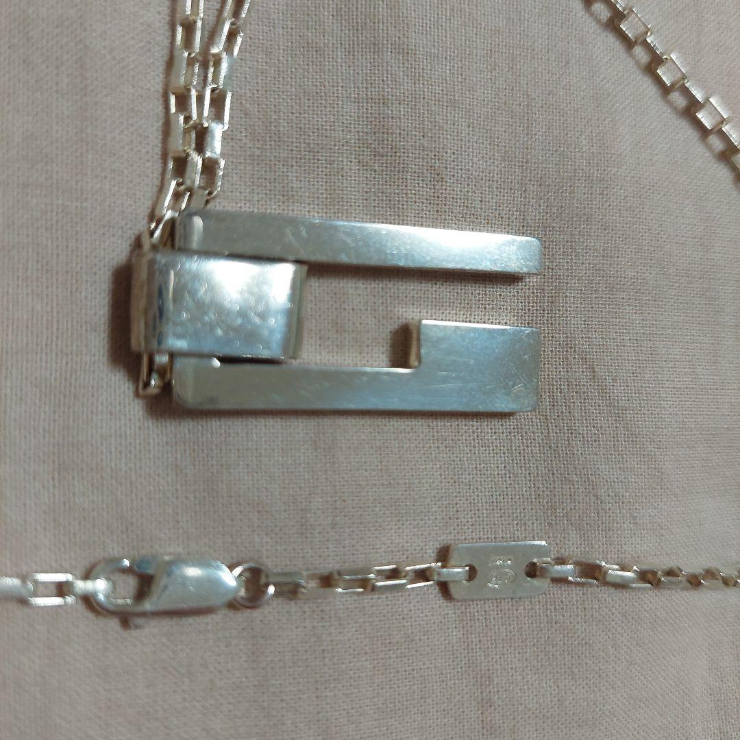 専用　GUCCI カットアウト Gロゴ ネックレス プレート　SILVER925