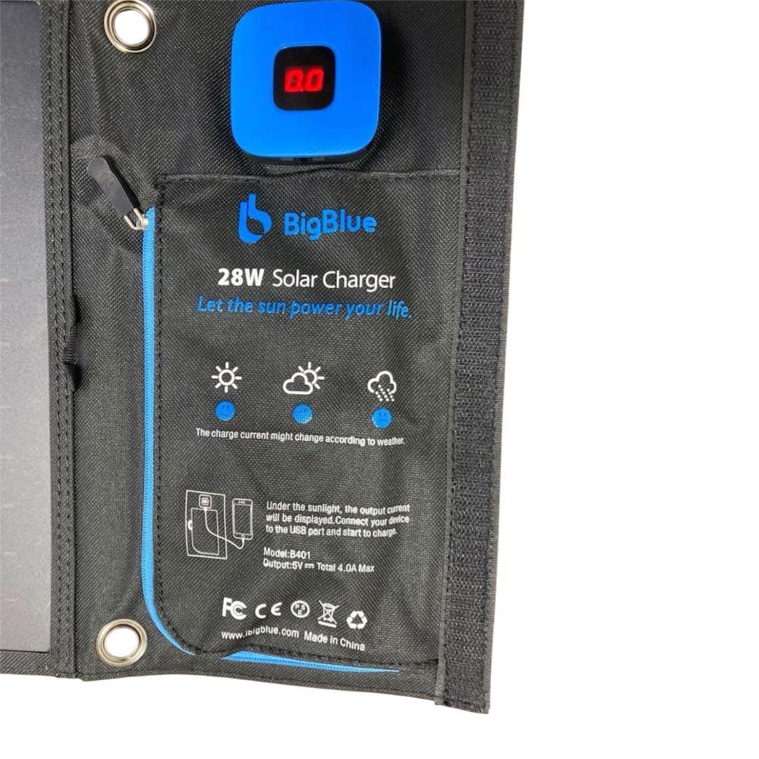 BigBlue 28W ソーラー充電器 太陽光 コンパクト アウトドア 軽量