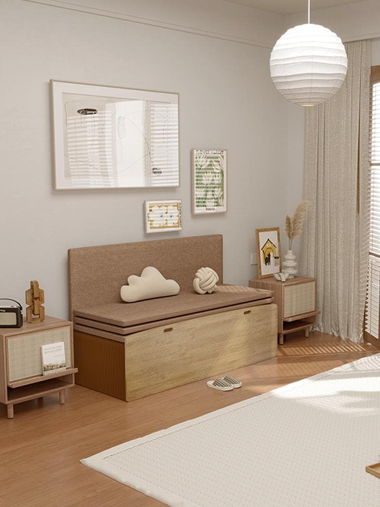 ペーパー折りたたみベッド幅80㎝高さ33㎝組立不要 マットレス付き 一人暮らし