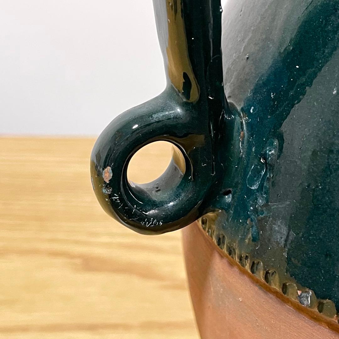 ビンテージ テラコッタ 半緑釉 水注 花瓶 フラワーベース 南仏