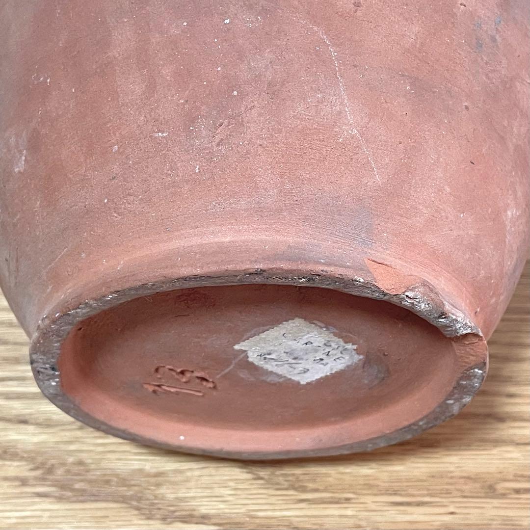 ビンテージ テラコッタ 半緑釉 水注 花瓶 フラワーベース 南仏