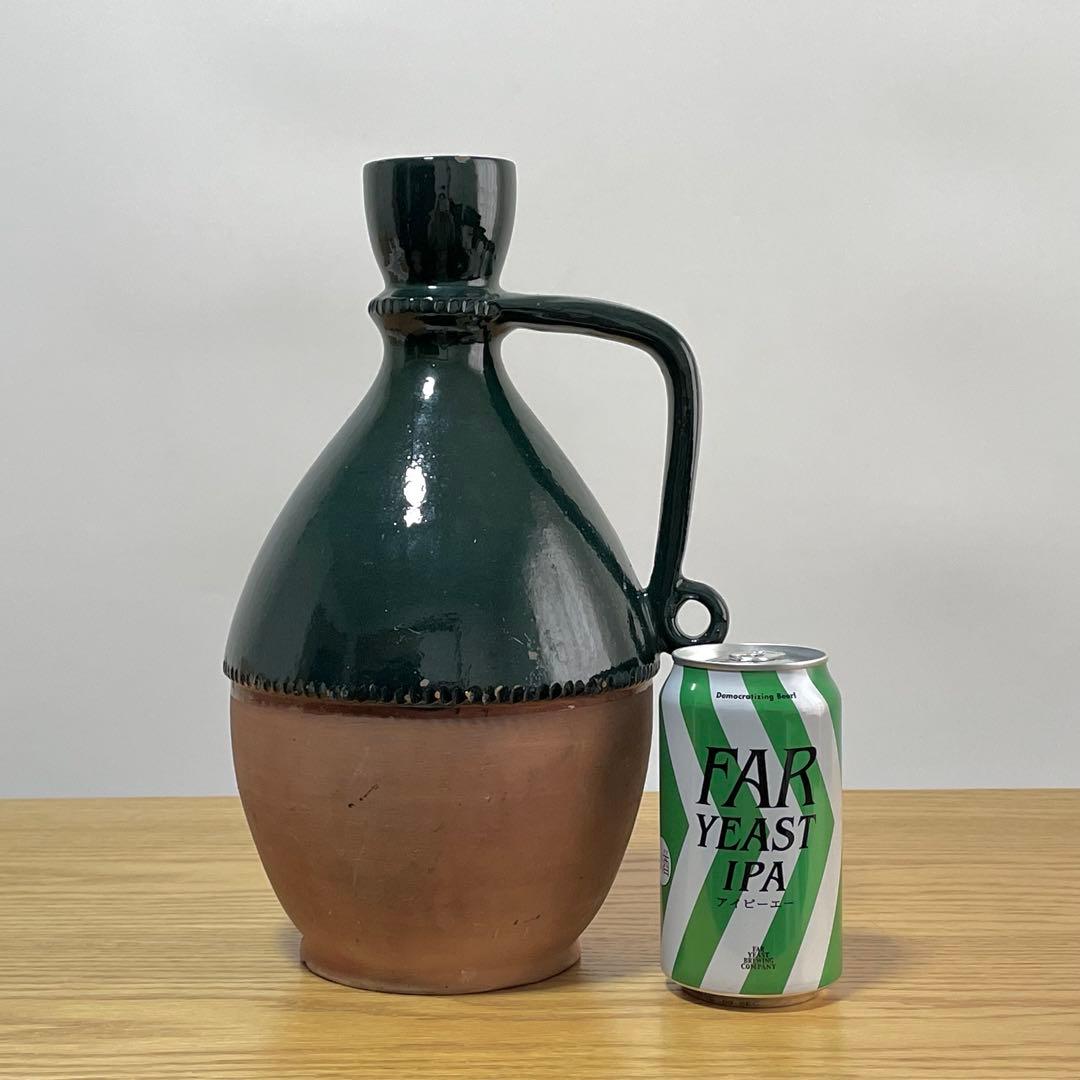 ビンテージ テラコッタ 半緑釉 水注 花瓶 フラワーベース 南仏