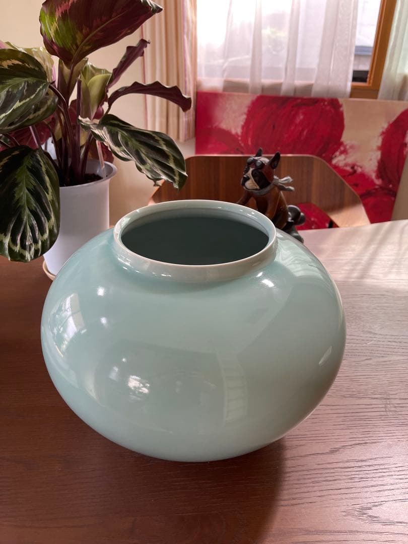 砥部焼　青磁　花瓶　壺