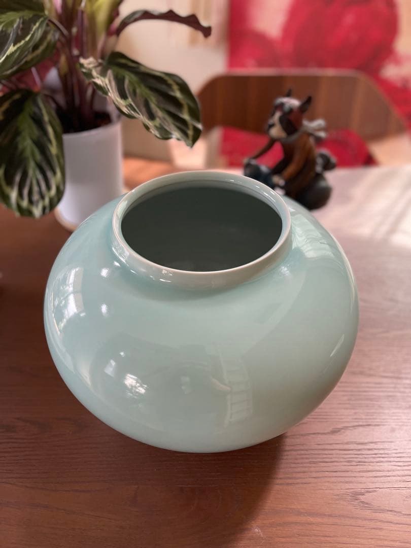 砥部焼　青磁　花瓶　壺