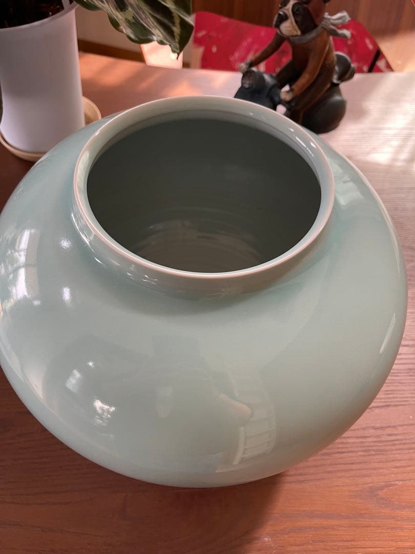 砥部焼　青磁　花瓶　壺