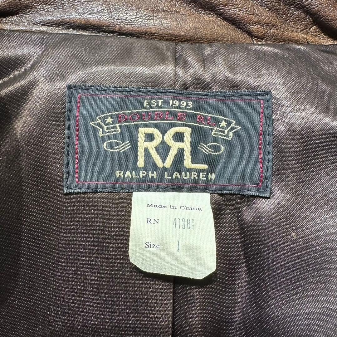 希少 RRL 上質 くるみ アビエーターレザー ダブルライダースジャケット 1