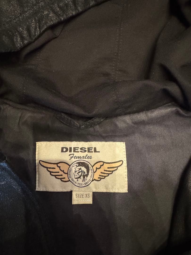DIESEL フード付きレザージャケット XS値下げ