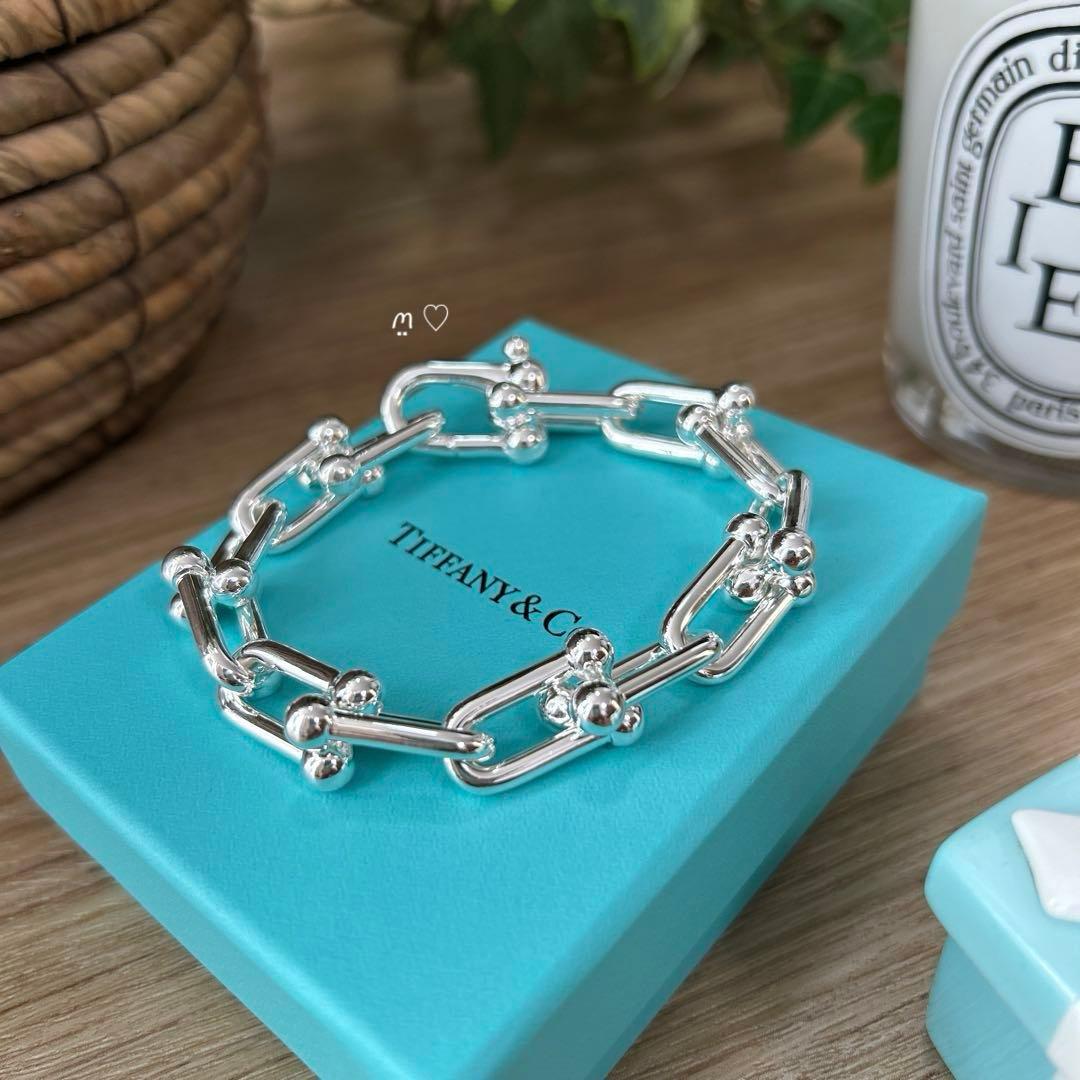ティファニー　ハードウェアラージリンクブレスレット　20.5cm　シルバー