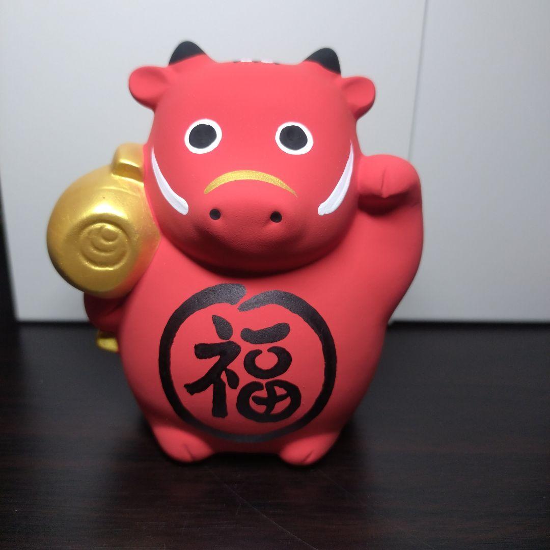 希少 赤べこ 貯金箱 福 縁起物 会津 郷土玩具 開運 陶器