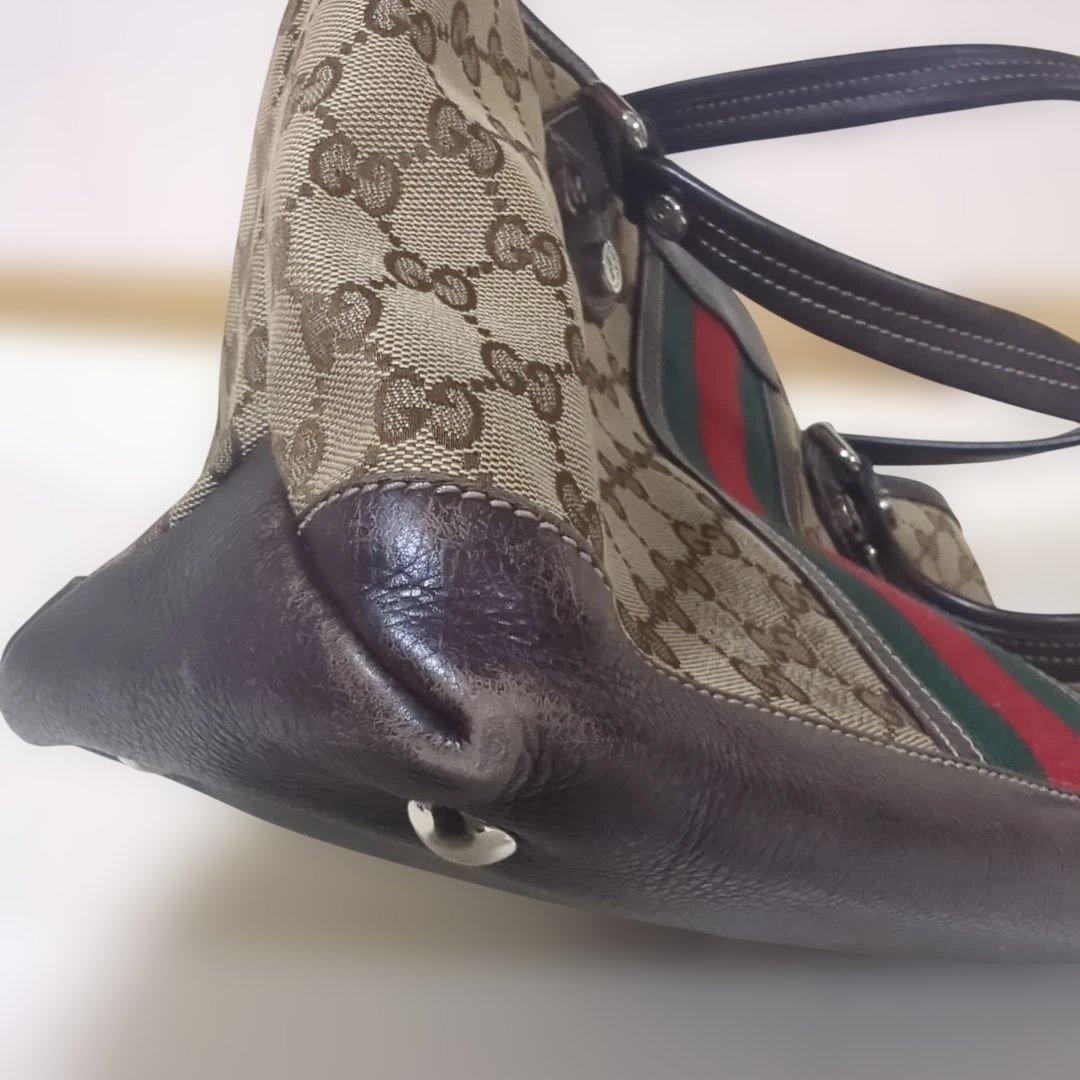 GUCCI グッチ GGキャンバス シェリーライン トートバッグ