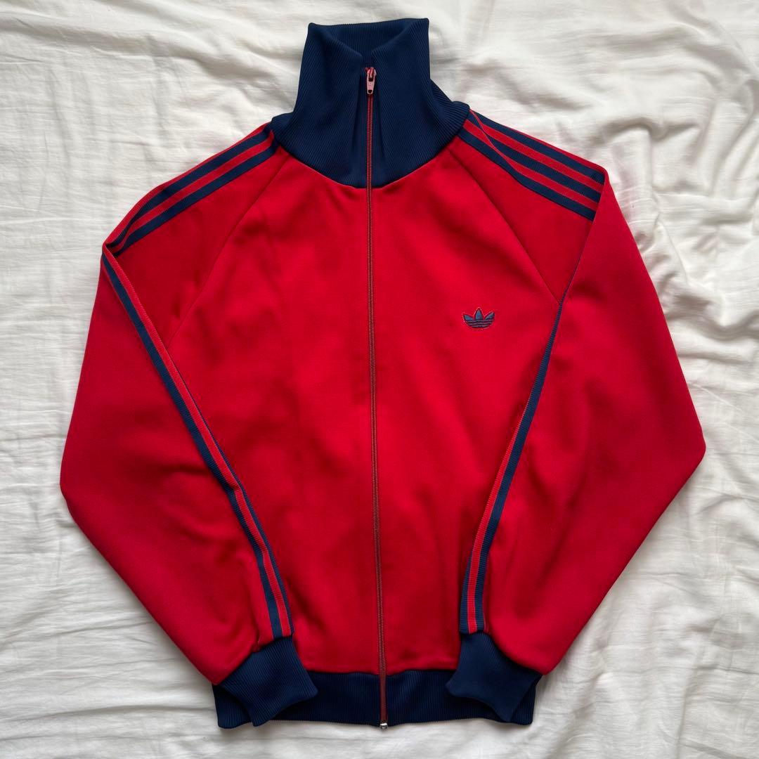 80s adidas トラックジャケット デサント 3号 レッド 値段交渉可