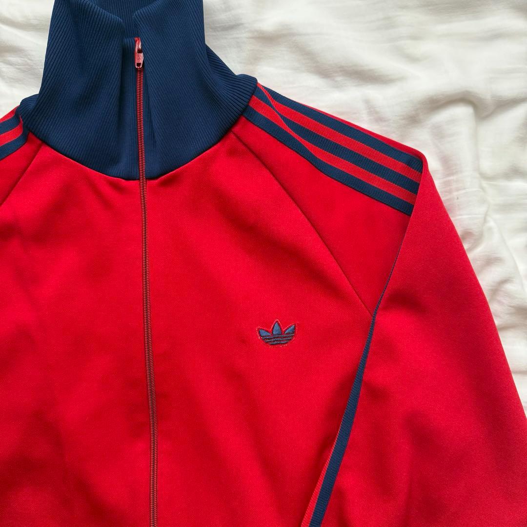 80s adidas トラックジャケット デサント 3号 レッド 値段交渉可