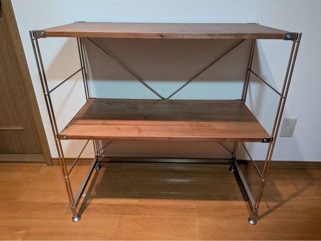 ■こうぴ■無印 ステンレスユニットシェルフ ウォールナット 棚 収納 家具