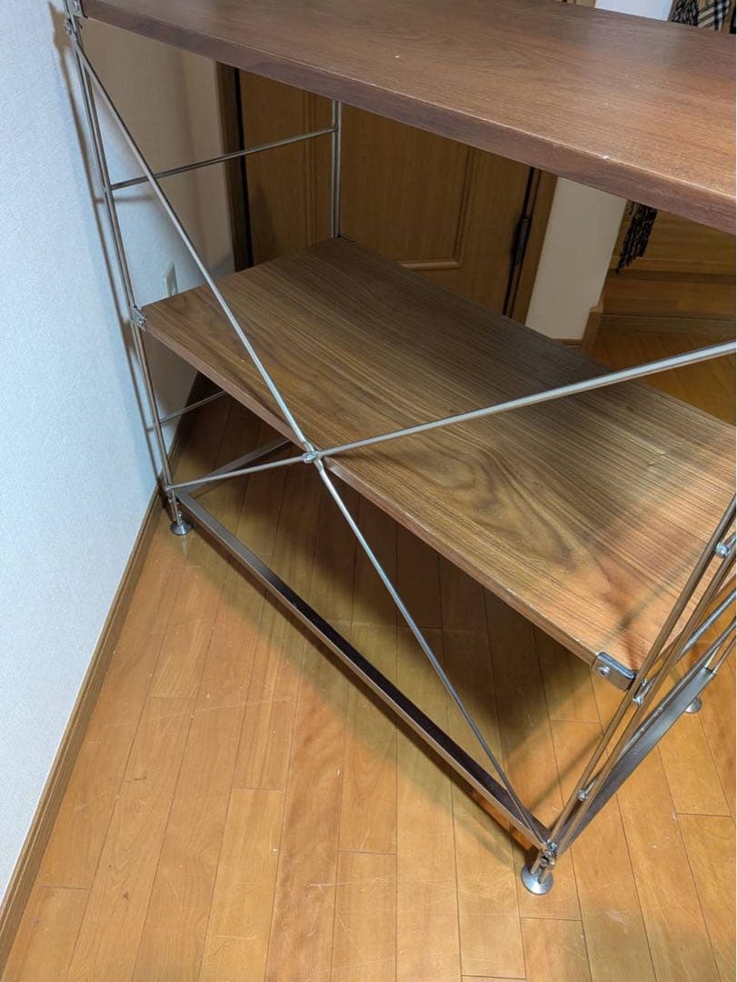 ■こうぴ■無印 ステンレスユニットシェルフ ウォールナット 棚 収納 家具