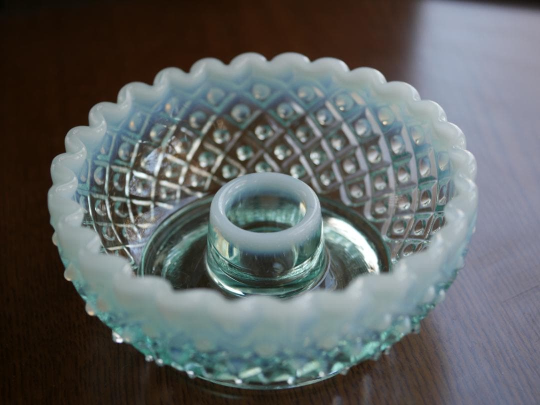 フェントン１９４９年ブルーオパールセント ダイアモンドレース キャンドルスタンド