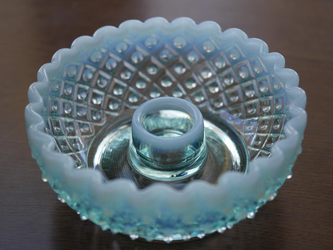 フェントン１９４９年ブルーオパールセント ダイアモンドレース キャンドルスタンド