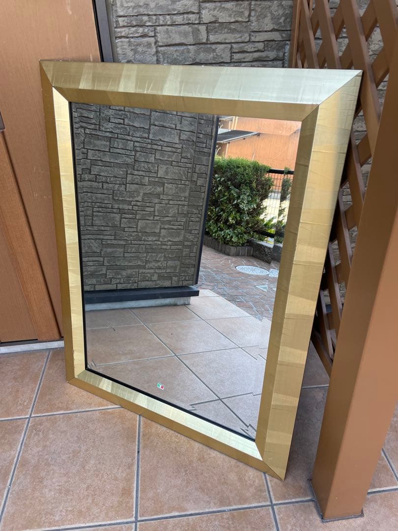 イタリア製 おしゃれ ミラー 壁掛け鏡 ウォールミラー　壁掛け　高級　ゴールド