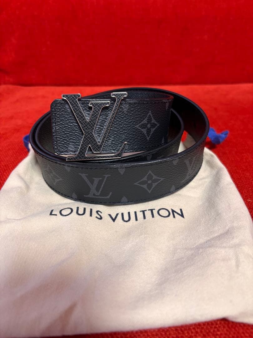 極美品ルイヴィトン ベルト モノグラム・エクリプス サンチュールブラックベルト