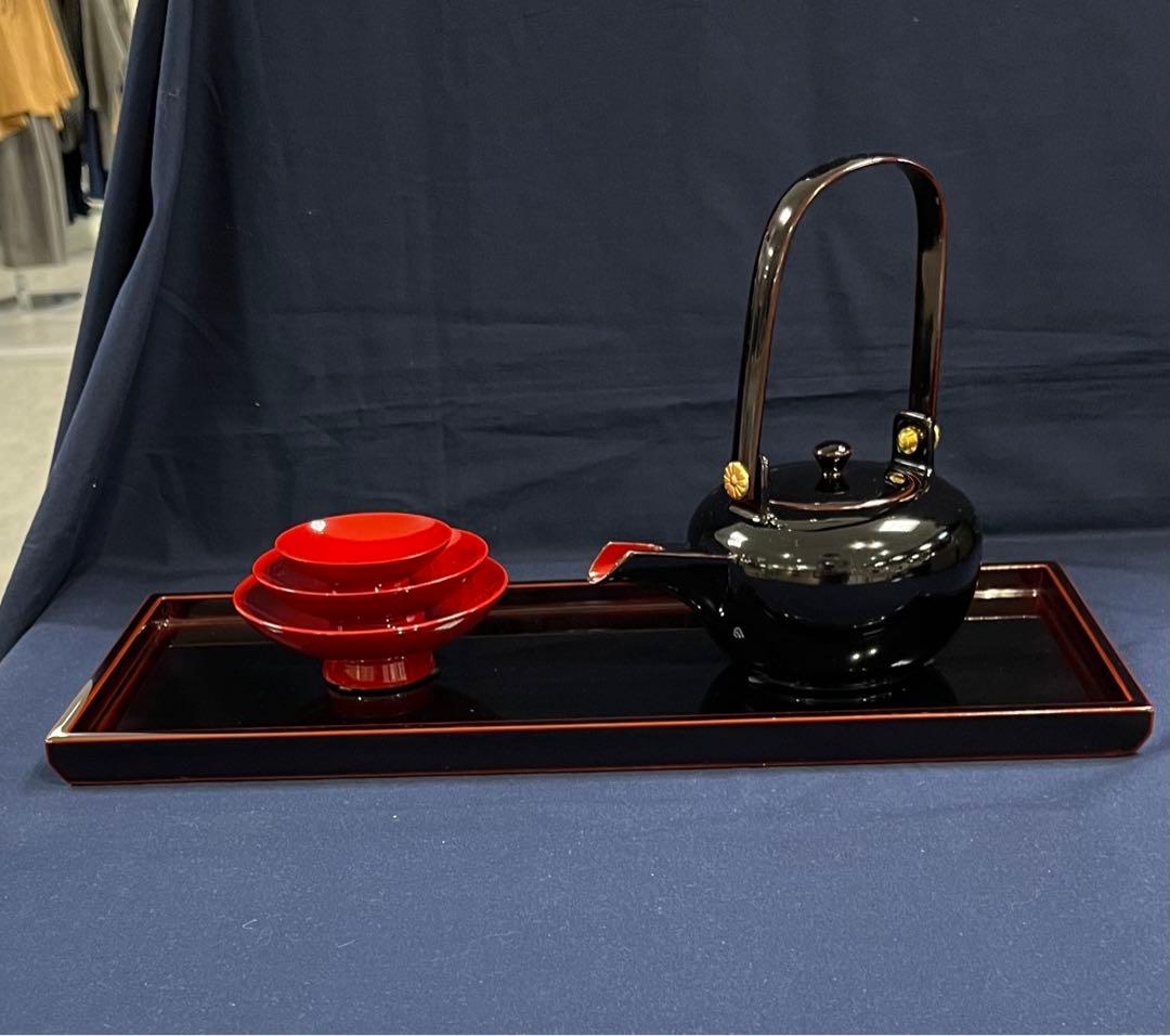 越前漆器■越前塗　屠蘇器　長角尺2　溜★国産★天然木・本漆【新品】