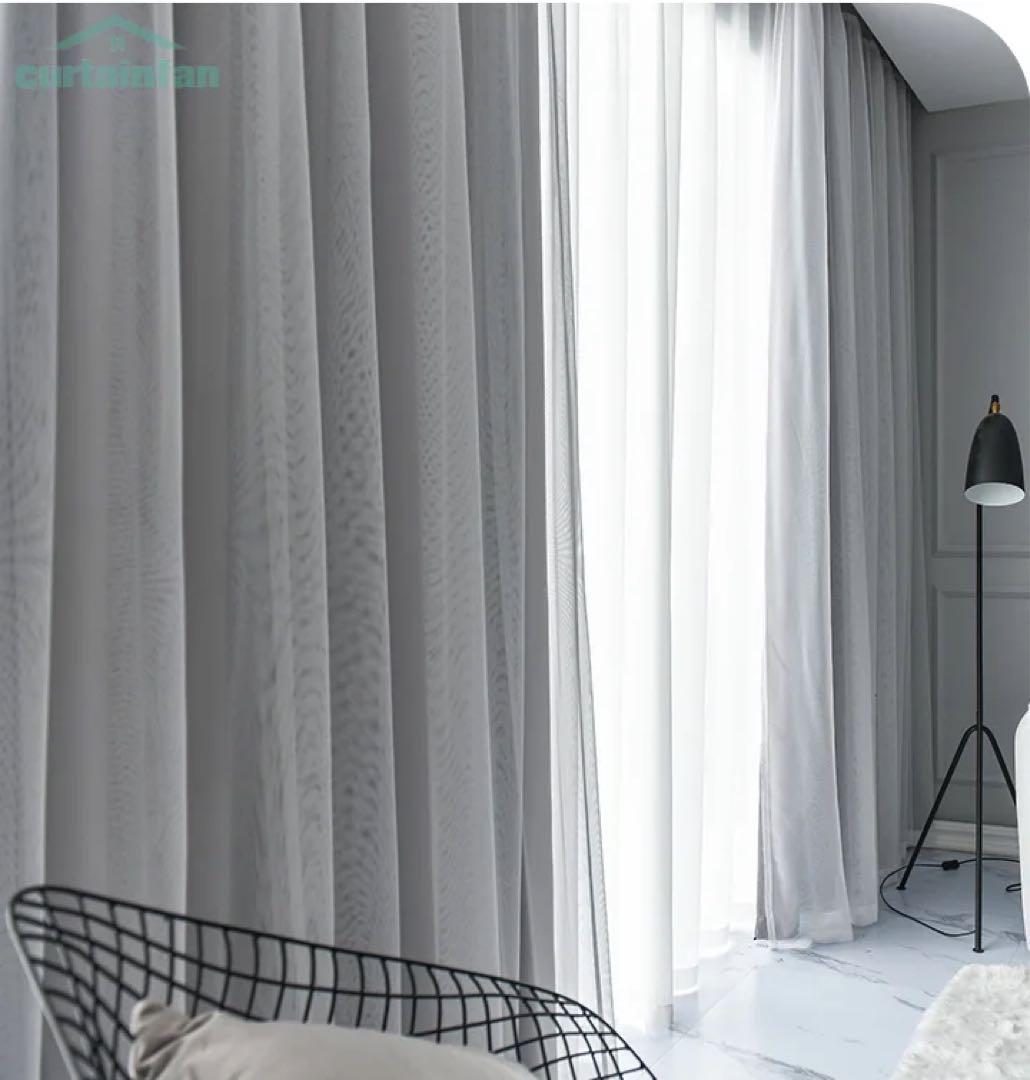 遮光カーテン・遮光1級おしゃれ ドレープ+レース 一体型カーテン 遮光1級