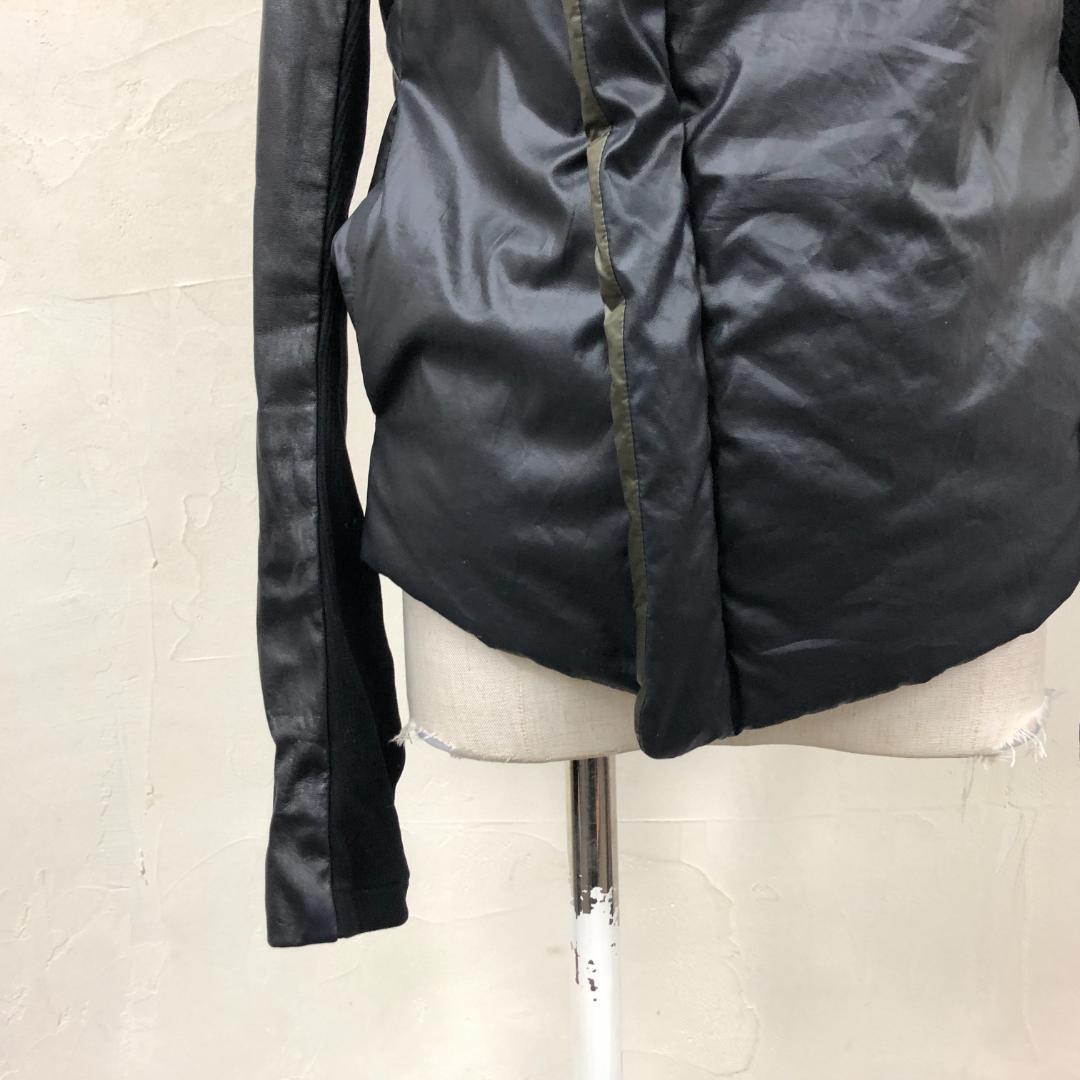 美品 bajra デザインパディングジャケット レザー切替 size1 y2k