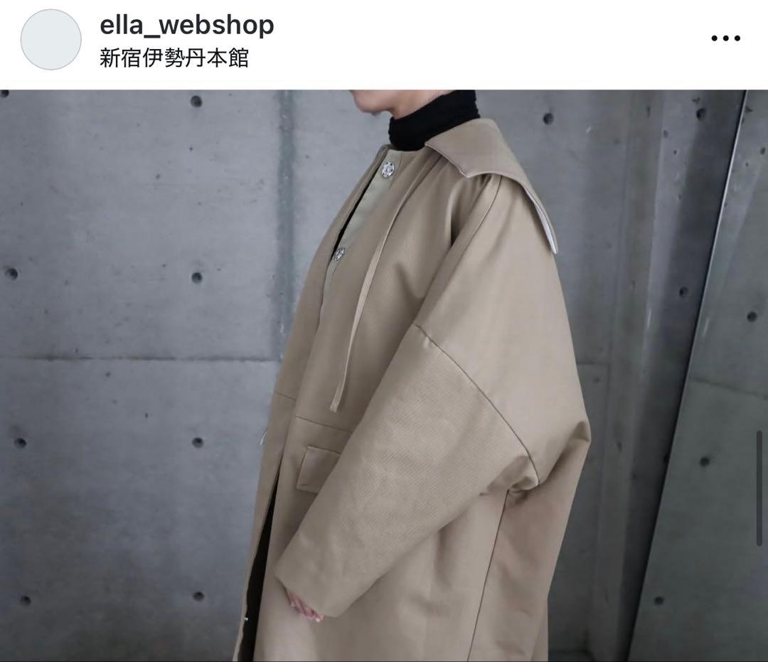 ゆ*き様 最安値　eLLa 極美品トレンチコート　セーラーカラー　ベージュ　オー