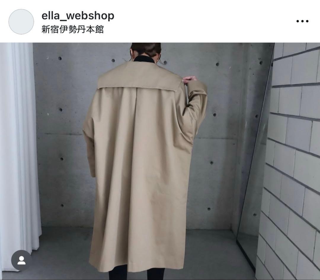 ゆ*き様 最安値　eLLa 極美品トレンチコート　セーラーカラー　ベージュ　オー