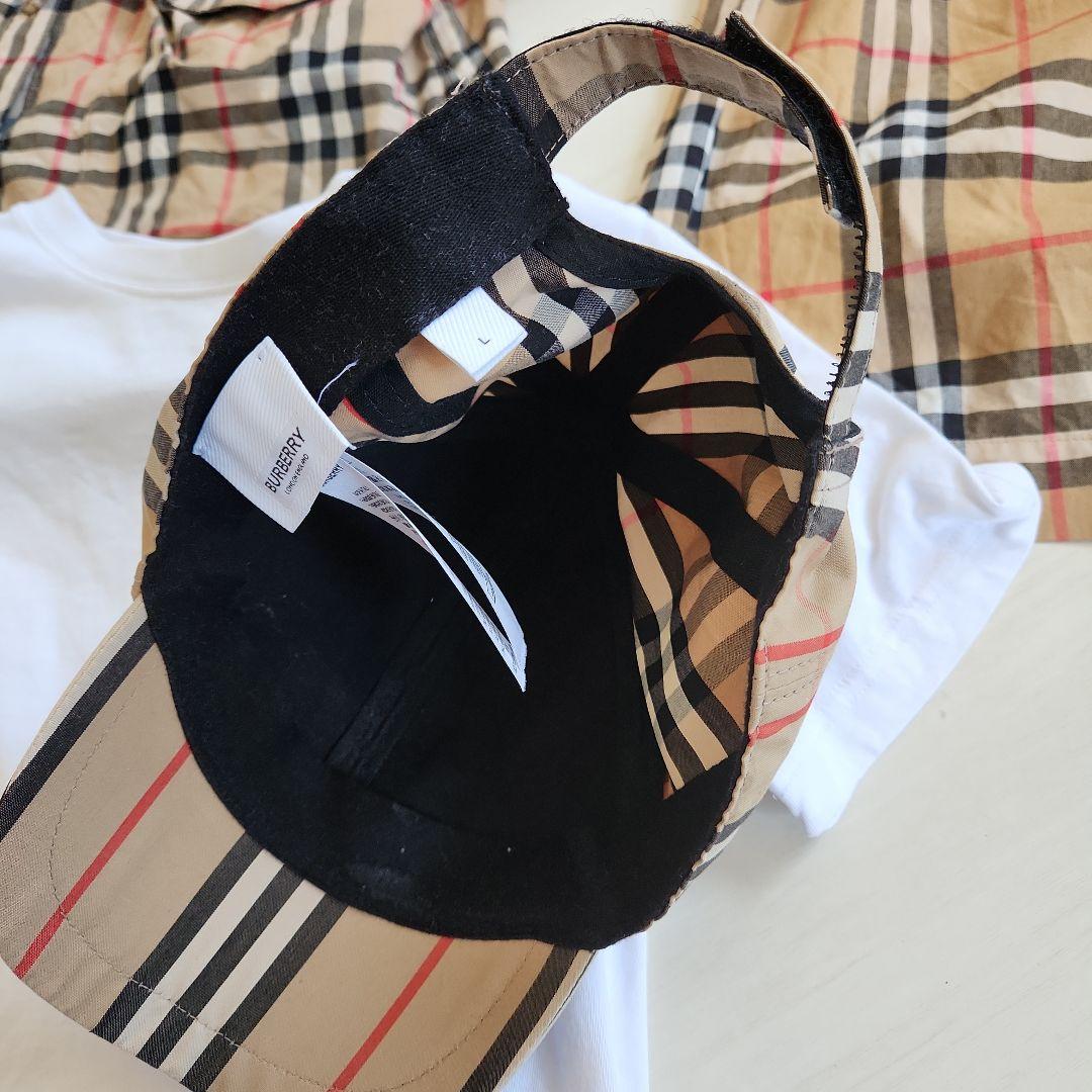 人気　BURBERRY　チェック ワンピース シャツ Tシャツ キャップ セット