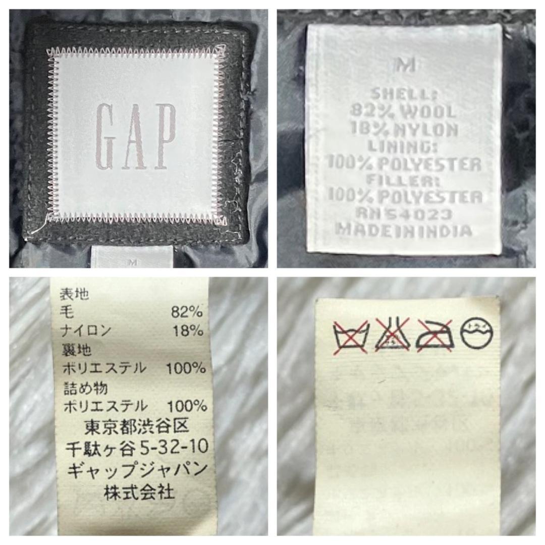 美品 00s GAP ギャップ ウールブルゾン ジップアップ 中綿入り M