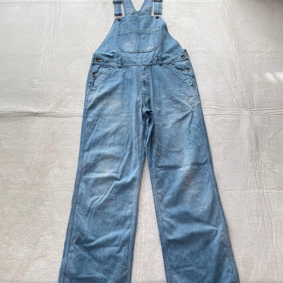 チマラ　オーバーオール　デニム　サロペット　インディゴ　ダメージ