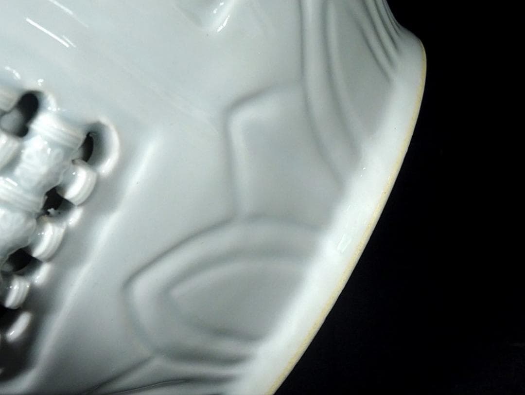 韓国美術 趙京 大花瓶 白磁 花色絵 高さ約42cm u03156