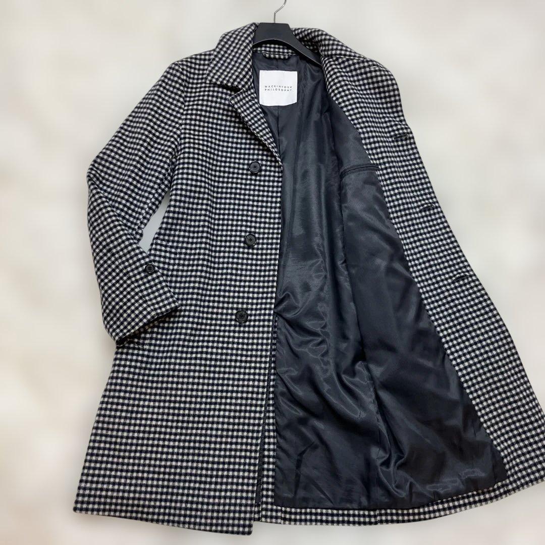 極美品 マッキントッシュフィロソフィー ステンカラーコート スーパー120 M
