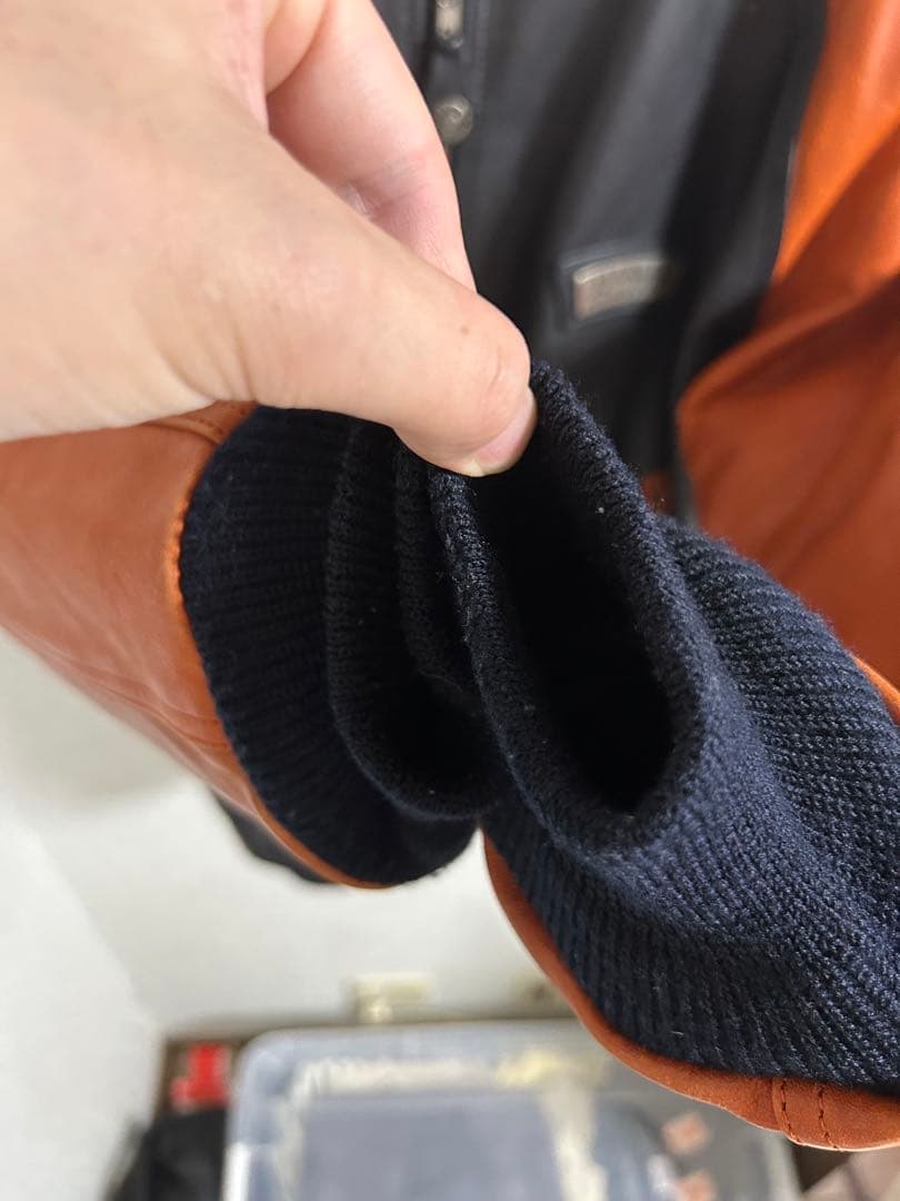 90s ハーレーダビッドソン レザージャケット M ブラック×オレンジ ボンバー