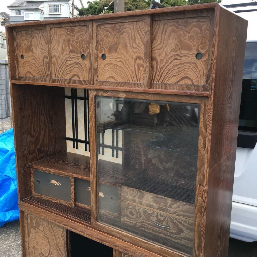 昭和レトロ和家具 飾り棚 茶箪笥 アンティーク収納棚 古民家 和室 茶室 食器棚