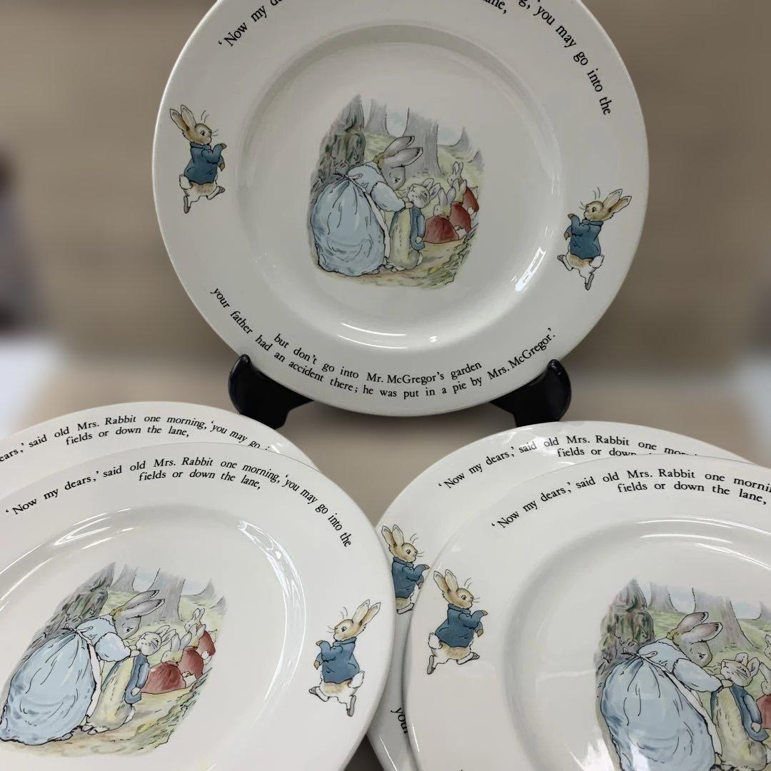 ウェッジウッド　ピーターラビットプレート大　旧刻印 英国製 5枚セット