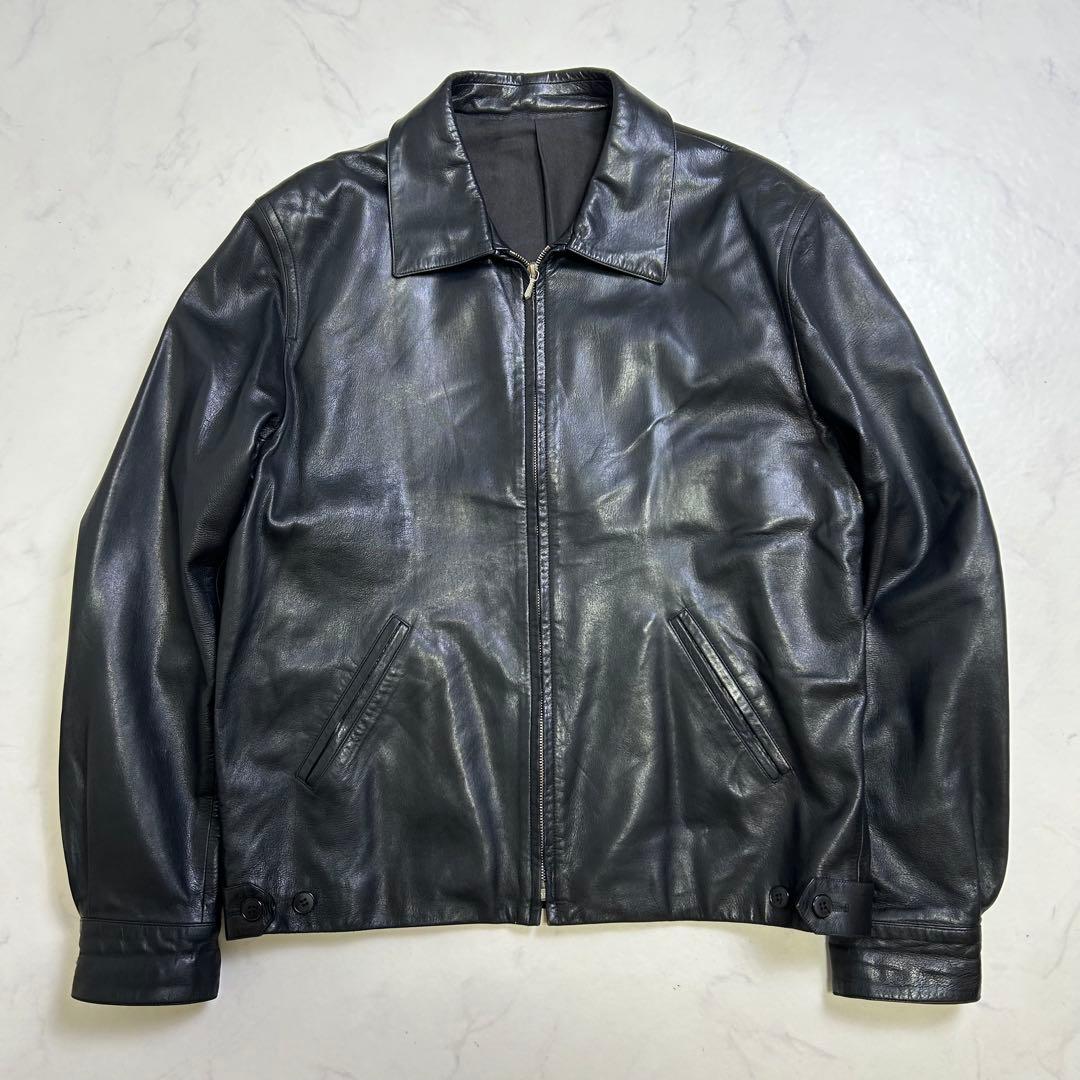 【90s】仏製 アニエスベーオム レザー ドリズラージャケット 黒 riri