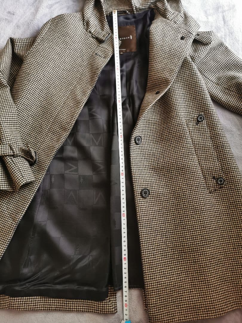 ★MACKINTOSH ★千鳥格子柄 　 　　　★ウールコート ★美品★定価9万