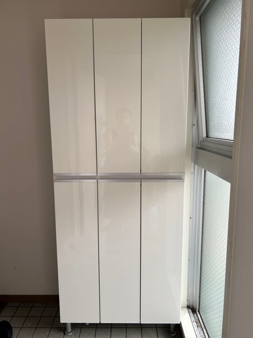 大川家具　シューズボックス　ハイタイプ　ホワイト　幅75cm