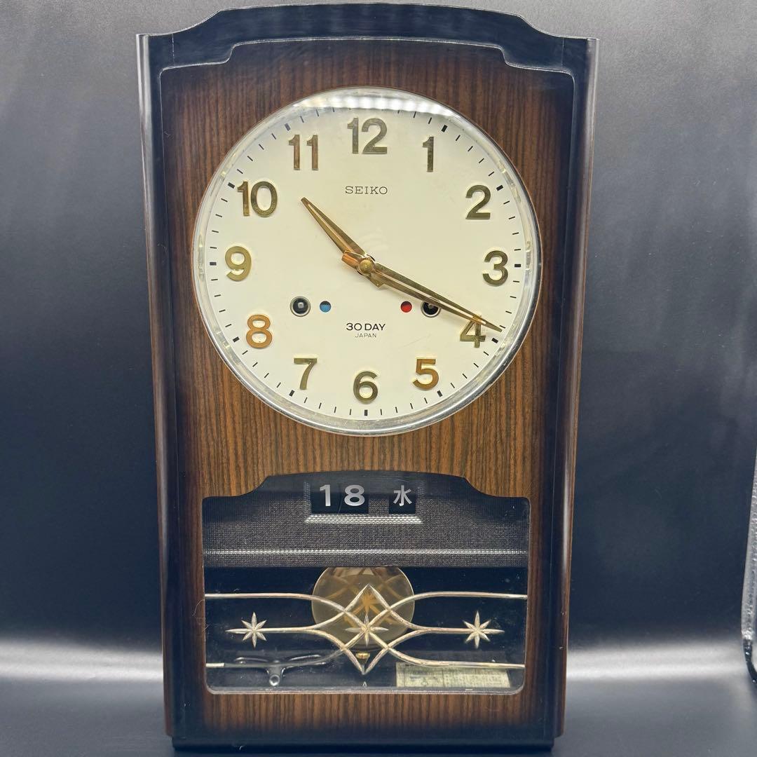 【稼動品】SEIKO 30days pc460 ゼンマイ式 振り子時計 柱時計
