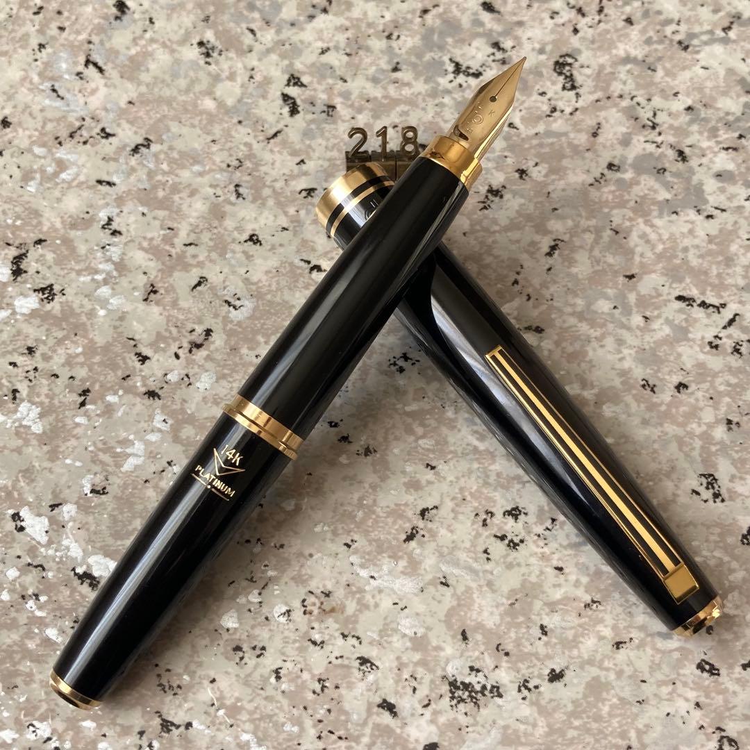 #218 オーバーホール済み 万年筆 プラチナ ショート ポケット 14k