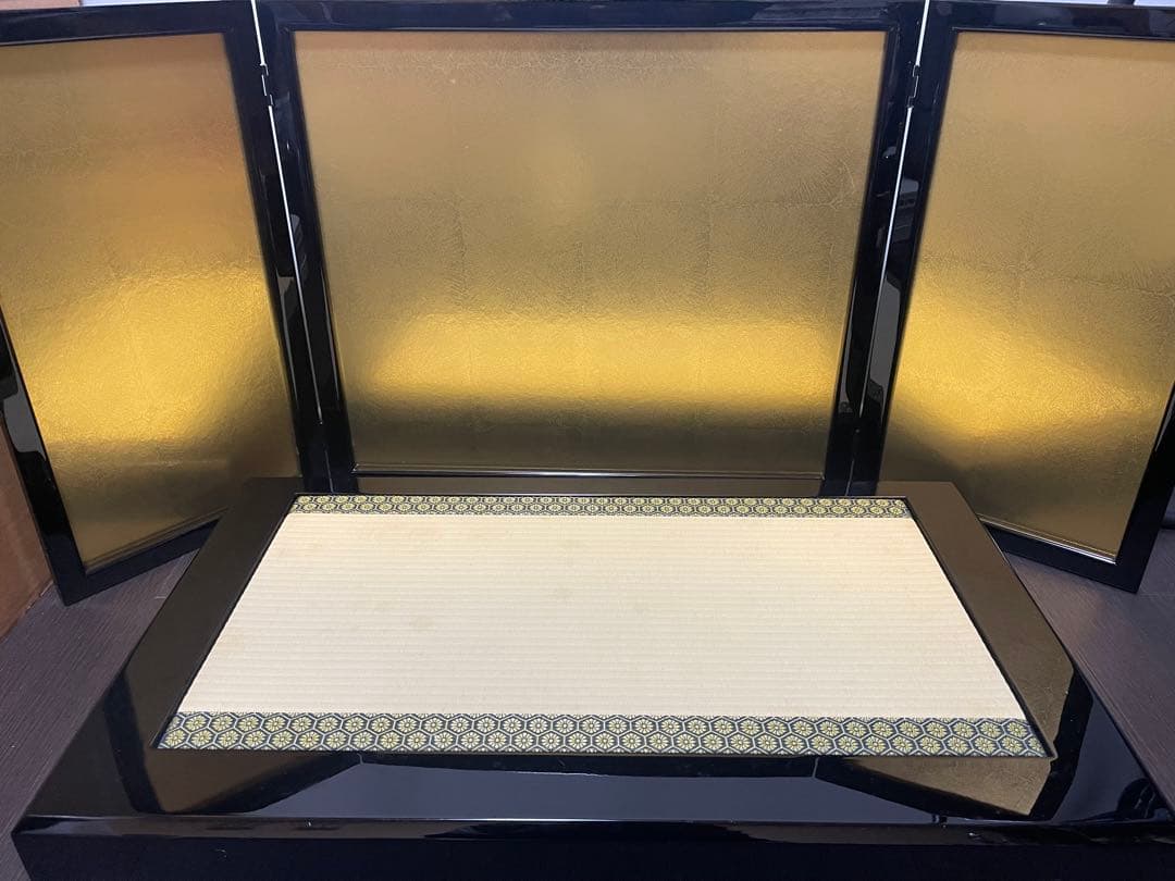 五月人形　兜飾り 伊達政宗 金沢箔金箔押屏風