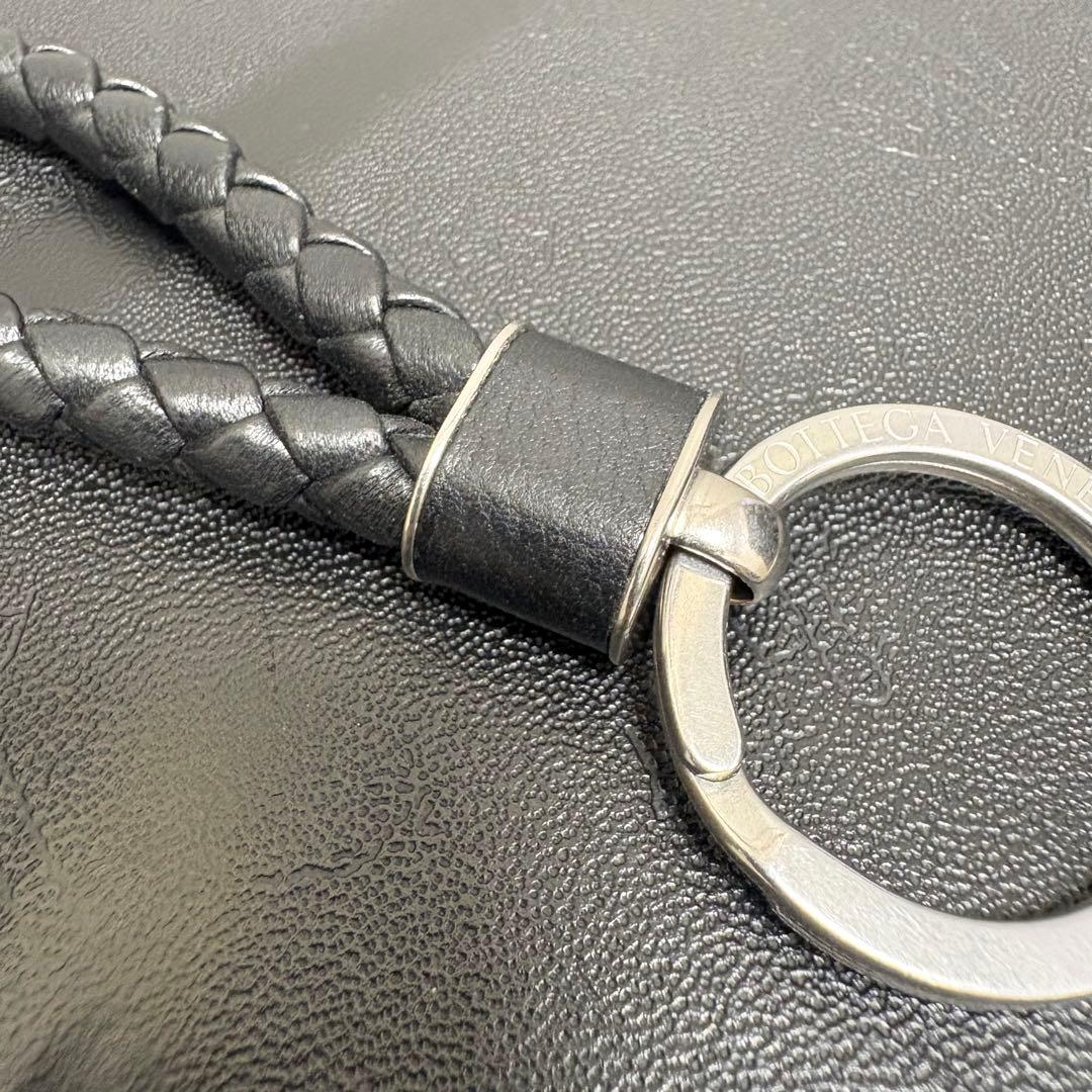 ボッテガ　ヴェネタ キーホルダー　イントレチャート キーリング　ブラック